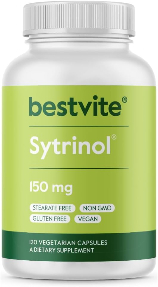 BESTVITE Sytrinol 150mg (120 Vegetarian Capsules) - Patented Blend of Natural Citrus and Palm Fruit extracts - No Stearates - Vegan - Non GMO - Gluten Free