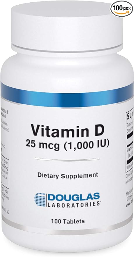 Douglas Laboratories Vitamin D 25 mcg (1,000 IU) - D3 Vitamin - For Immune Support, Bone Health & Tooth Health* - D Vitamin as Cholecalciferol - 100 Tablets