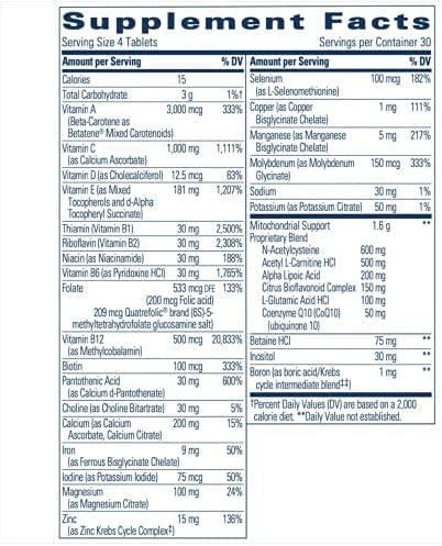 KPAX Immune, High Potency Mitochondrial Energy Supplement - Comprehensive Antioxidant Multivitamin 120 Tablets