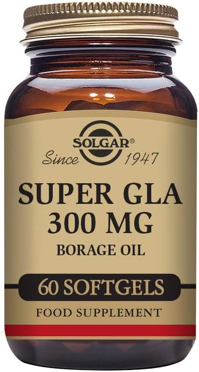 SOLGAR Super GLA 300 mg - 60 Softgels - Cold-Pressed Borage Oil for Women’s Health - Non-GMO, Gluten Free, Dairy Free - 60 Servings