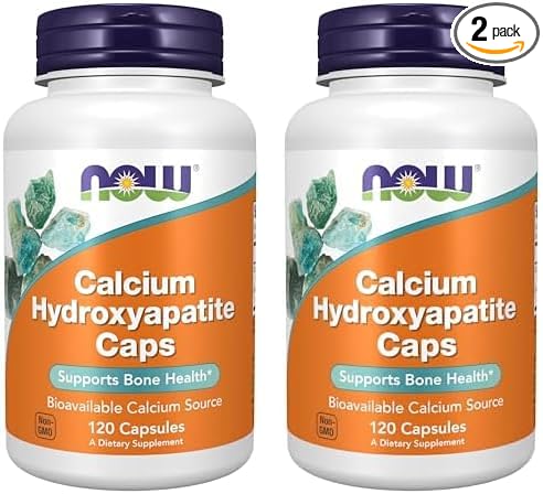 NOW Supplements, Calcium Hydroxyapatite Caps, Supports Bone Health*, 120 Capsules (Pack of 2)