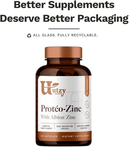 Protéo-Zinc | Albion Chelated Zinc Bisglycinate (TRAACS®) for Immune Health | Made in The USA | 60 Capsules