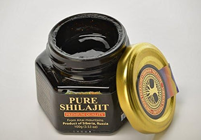 Pure Authentic Shilajit Siberian Mumijo Resin, 100 Grams, 3.5 OZ