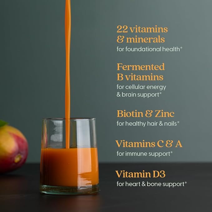 New Chapter Liquid Multivitamin + Mineral Supplement for Whole-Body Benefits, 100% Delicious Multivitamin for Adults, Teens & Kids 2+, Ready to Absorb Faster, Orange Mango Flavored, 30 oz