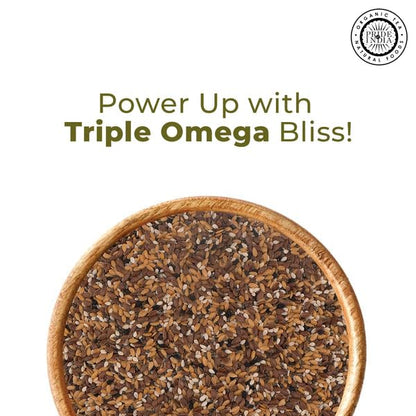 Pride Of India - PACK of 6 - Triple Omega Superseed Mix - Protein, Fiber, Calcium, Iron, Omega-3, Omega-6, Thiamin Rich Superfood w/Chia Flax & Sesame Seeds, 2 lbs Jar