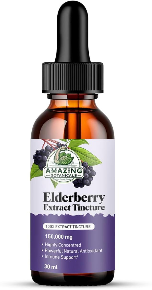 Elderberry Extract 15,000mg Strength Tincture - Organic Immune Support & Wellness Supplement | Elderberry Syrup Organic | 30ml/1oz
