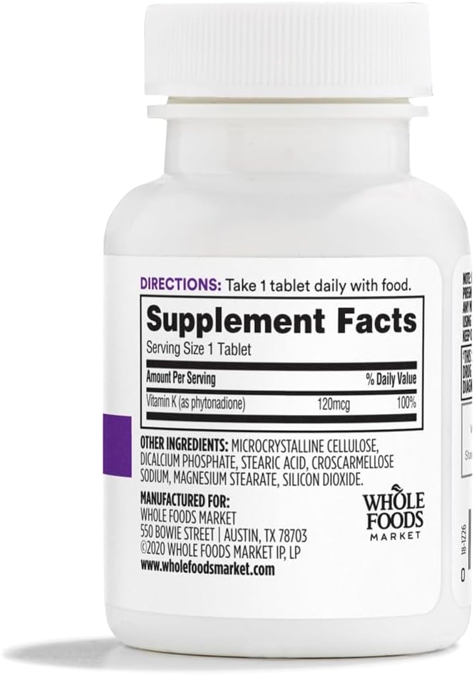 365 by Whole Foods Market, Vitamin K 120MCG, 100 CT