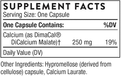 THORNE Calcium - (Formerly DiCalcium Malate) - Chelated Calcium for Enhanced Absorption with DimaCal for Bone Density Support* - 120 Capsules