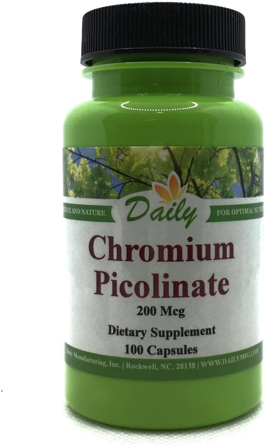 Daily Manufacturing Chromium Picolinate (Certified Kosher) 100 Vegetarian Capsules