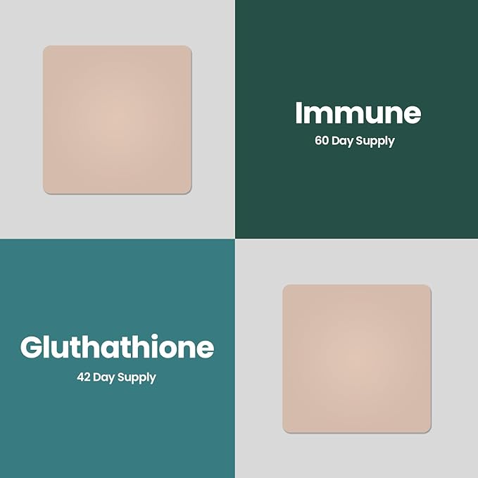 Immune Complete Boost Duo Lifestyle Patches - Immune, Glutathione - Self Adhesive Time Release Topical Patch, 8-10 Hours (60 Day Supply)