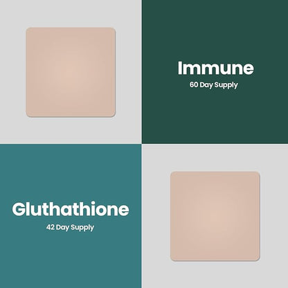 Immune Complete Boost Duo Lifestyle Patches - Immune, Glutathione - Self Adhesive Time Release Topical Patch, 8-10 Hours (60 Day Supply)