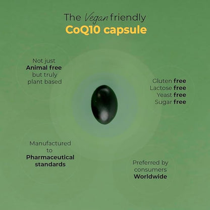 CoQ10 Vegan Bio-Quinone 100 mg, 90 Softgels | Premium Plant-Based Coenzyme Q10 Supplement with Non-GMO Ingredients for Optimal Health | High Absorption Formula for Heart Health and Energy Production