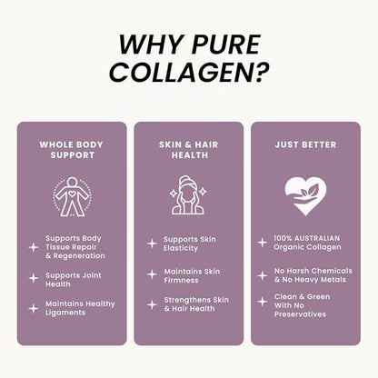 Organic Collagen Australia Pure Collagen & Liver Capsules – Muscle Strength & Vitality with Hydrolyzed Collagen, Grass-Fed Liver, and Vitamin B12 – 120 Capsules
