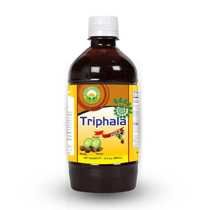 BASIC AYURVEDA Triphala Juice | 16.23 Fl Oz (480ml) | Organic Fruit Juice of Amla Bibhitaki & Haritaki | Natural Source of Vitamin C | for Healthy Hair & Digestion