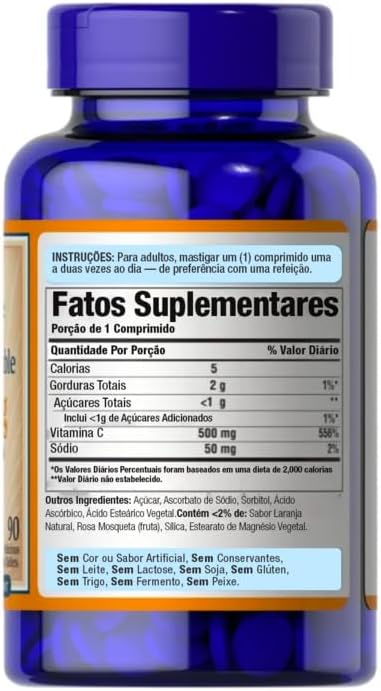 Puritan's Pride Chewable Vitamin C-500 mg with Rose HIPS