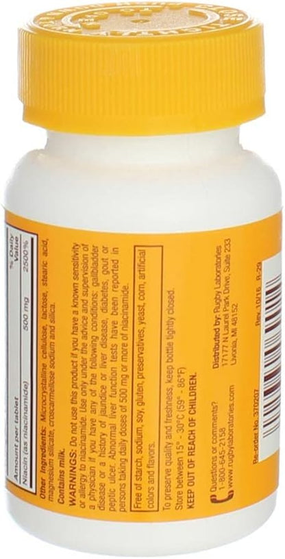 RUGBY LABORATORIES Niacinamide 500 Milligrams 100 Tabs