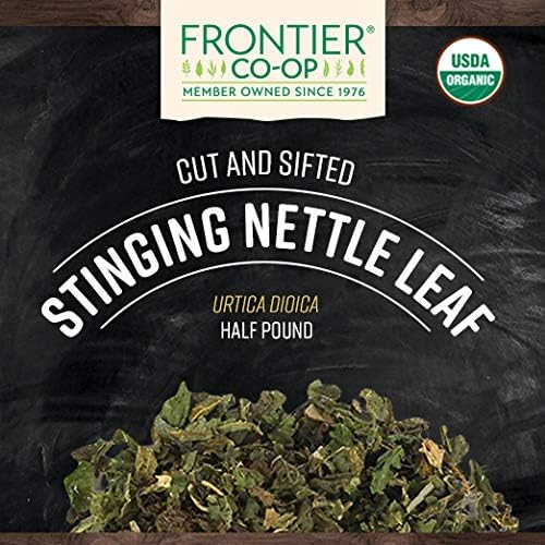 Frontier Co-op Stinging Nettle Leaf, 1/2-Pound, Cut & Sifted for Teas, Soups, Smoothies and Stir Frys (Packaging may vary)