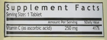 VIT C TABS 250 MG WMILL 100
