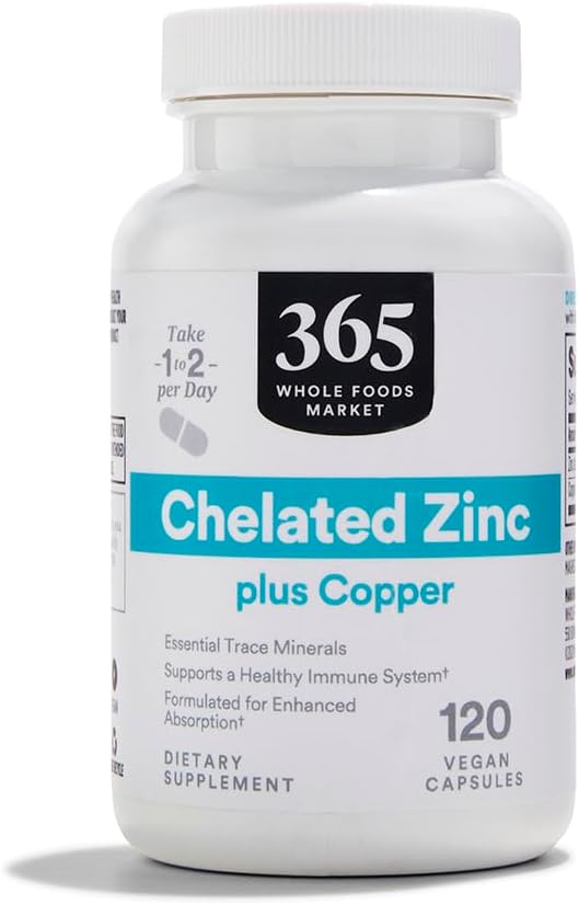365 by Whole Foods Market, Chelated Zinc plus Copper, 120 Count