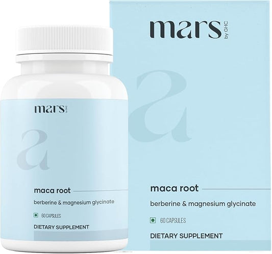 mars by GHC Maca Root Capsules with Ginseng, Magnesium & Berberine | Supports Vitality & Overall Well-Being | 60 Capsules Pack of 1