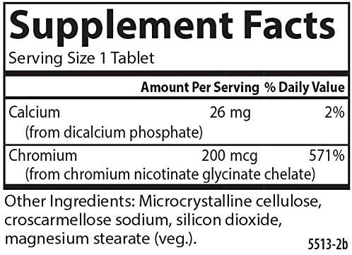 Carlson Chelated Chromium 200 mcg Superior Absorption - Healthy Metabolism Energy Production & Optimal Wellness - 300 Tablets
