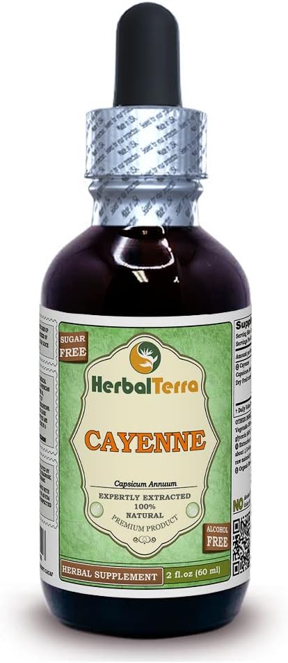 Cayenne (Capsicum Annuum) Glycerite, Organic Dried Fruits Alcohol-Free Liquid Extract 2 oz