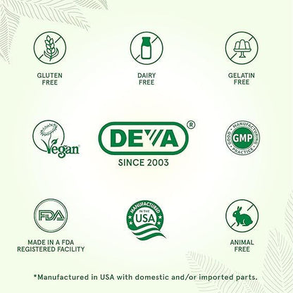 DEVA Vegan Virgin Hemp Seed Oil Capsules 2-Pack – Cold-Pressed, Unrefined, 90 Count Ea