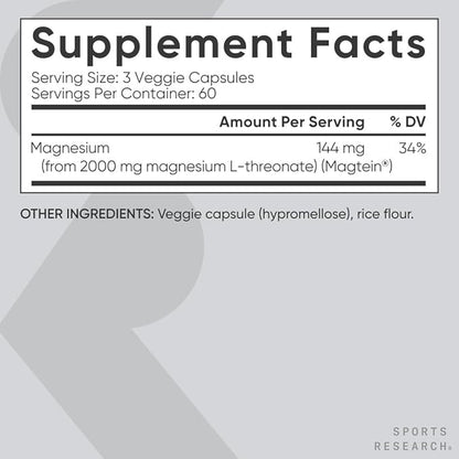 Sports Research Triple Strength Omega 3 Fish Oil EPA & DHA Fatty Acids from Wild Alaskan Pollock & Magtein Magnesium L-Threonate Supports Memory, Focus, Sleep & Mood Brain Health Pack