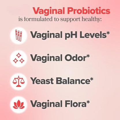 Probióticos vaginales para Mujeres, equilibrio de pH con prebióticos y mezcla de probióticos Lactobacillus, suplemento de salud Vaginal para Mujer, promueve el olor Vaginal saludable y la Flora (1)