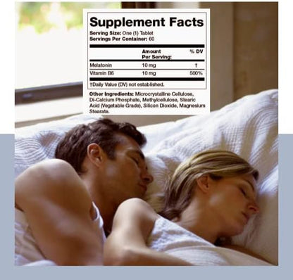 Olympian Labs Melatonin 10mg Time Release with Vitamin B6 - Maximum Strength Tablets - Drug-Free, Supports Restful Sleep, Nighttime Sleep Aid - 60 Vegan Tablets (60 Servings)