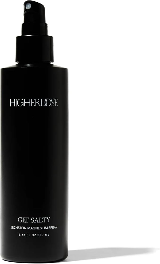 HigherDOSE GET Salty Body Spray - Purified Water & Magnesium Salt Spray - Topical Sea Salt Spray for Muscle Recovery, Mood Support & Hormone Balance - Relax and Absorb Electrolytes (8.33 Fl Oz)