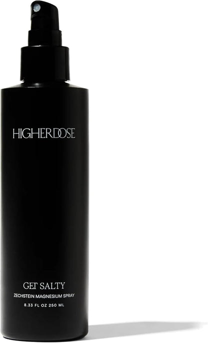 HigherDOSE GET Salty Body Spray - Purified Water & Magnesium Salt Spray - Topical Sea Salt Spray for Muscle Recovery, Mood Support & Hormone Balance - Relax and Absorb Electrolytes (8.33 Fl Oz)