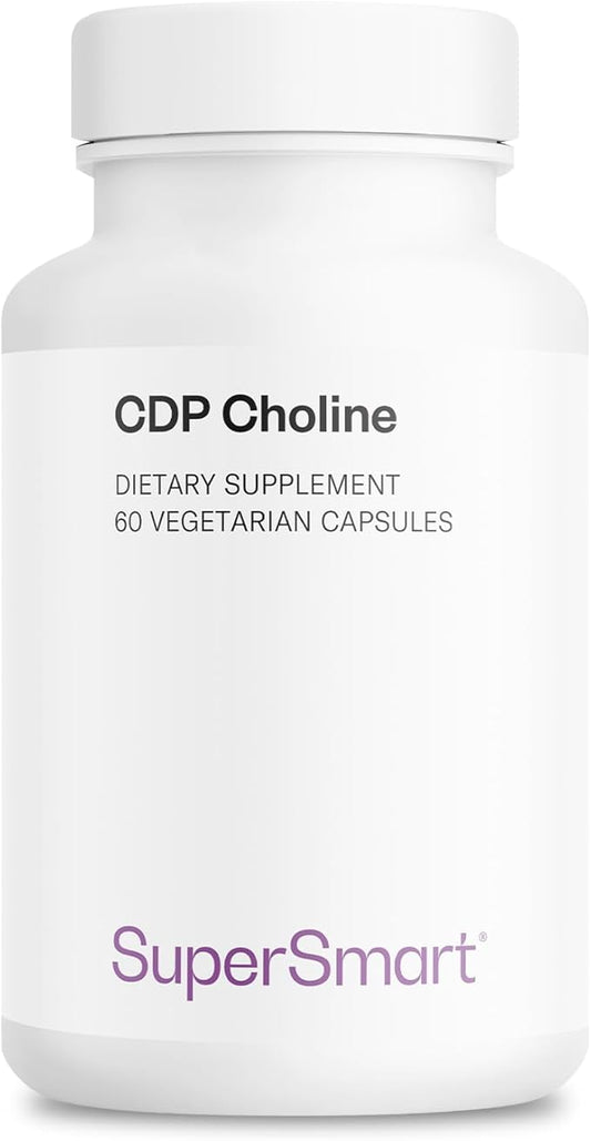 Supersmart - CDP Choline 1000mg per Day (Patented & High Dose) - Cognizin Citicoline Supplement | Non-GMO & Gluten Free - 60 Vegetarian Capsules
