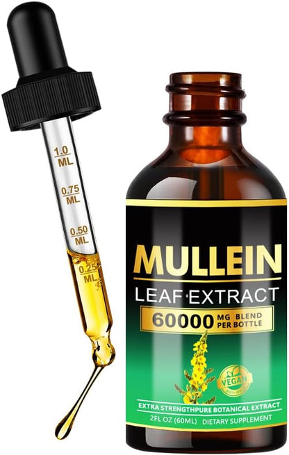 Centrum Mullein Drops for Lungs - Lung Cleanse - Leaf Extract - Herbal Supplements - Powerful Mullein for Immune Support,Detox & Respiratory Support (2 fl oz (Pack of 1))