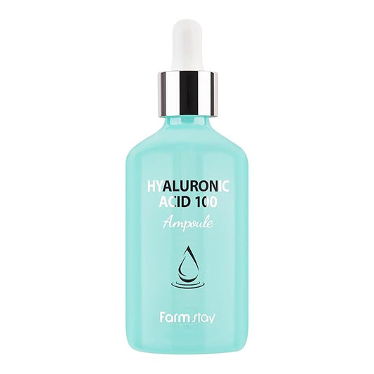 FARMSTAY Hyaluronic Acid 100 Ampoule - Hydrating Hyaluronic Acid Treatment - Helps Maintain Water and Oil Balance - Strengthens Skin Barrier - 3.38 oz