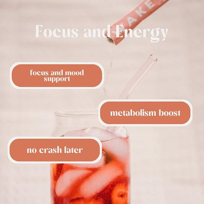 Rookie Wellness Wake - Natural Energy Drink Powder with 125 mg of Caffeine from Green Tea Extract, B-Complex Vitamins, Ashwagandha Extract, & Guarana Extract (30 Servings, Pomegranate Apple)