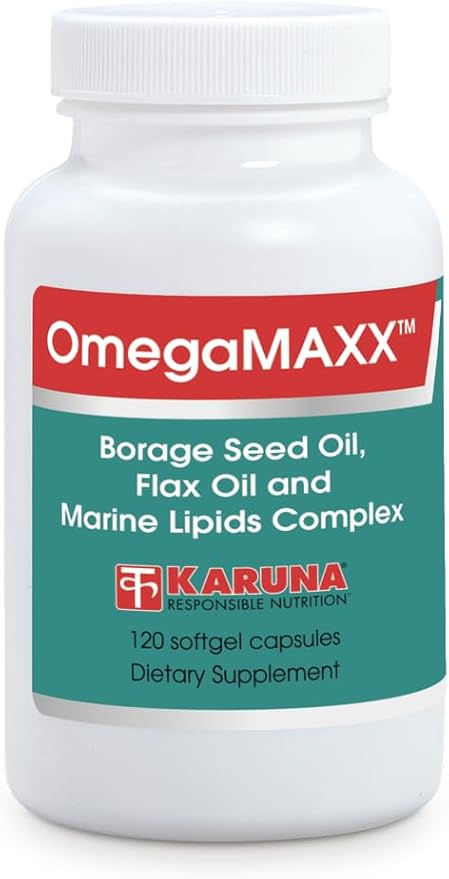 OmegaMAXX | 120 Gelatin softgel Capsules | Omega-3,6,9 | 160mg | 287 mg | 65 mg | Evening Primrose | Borage | Organic Flaxseed | Marine Lipid Concentrate | 200mg