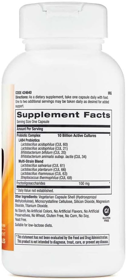 GNC Probiotic Complex Daily Need with 10 Billion CFUs | 8 Unique Strains, Including Clinically Studied Probiotics May Provide Digestive & Immune Support, Vegetarian | 90 Capsules