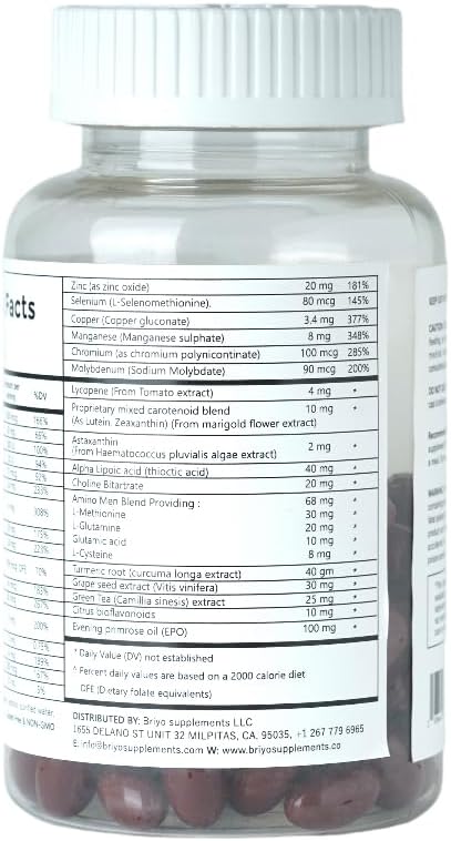 Briyo All Around Women - 38 nutrients (Essential Vitamins, Minerals, Natural extracts, Amino acids, Primrose Oil) - 90 Capsules
