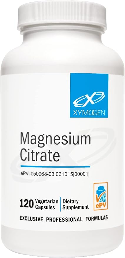 XYMOGEN Magnesium Citrate Capsules - Vegan Magnesium Supplement for Women + Men - Regularity, Muscle, Bone + Heart Health Supplements (120 Magnesium Pills)