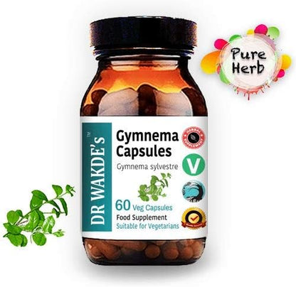 DR WAKDE's® Gymnema Capsules (Gudmar) I 100% Herbal I 60 Veggie Capsules I Ayurvedic Supplement I All Natural