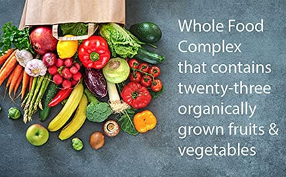 Vitamin C | 500mg Whole Food Vitamin C from Acerola Cherry Extract with Citrus Bioflavonoid Complex | 23 Organic Fruits & Vegetables Blend | Probiotics and Enzymes | 60 Vegan Capsules