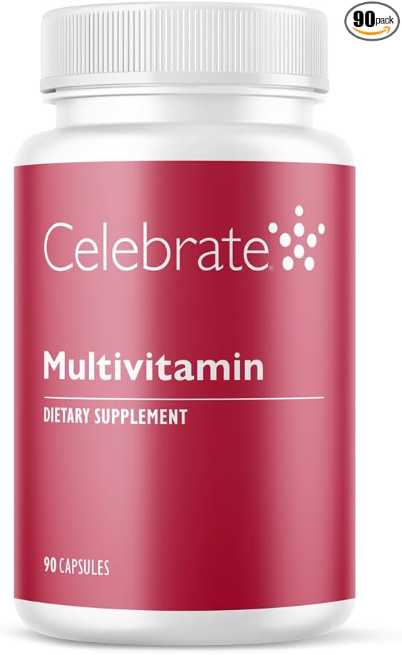 Celebrate Vitamins Bariatric Multivitamin, Iron Free - Post Gastric Bypass & Sleeve Gastrectomy Supplement for Men & Women - Essential Minerals & Vitamins A, B, D & E (90 Capsules)