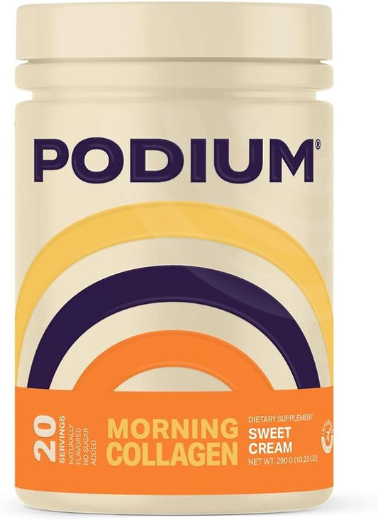 Podium Nutrition, Morning Collagen, Sweet Cream, 20 Servings, Collagen Protein, Gluten Free, Soy Free
