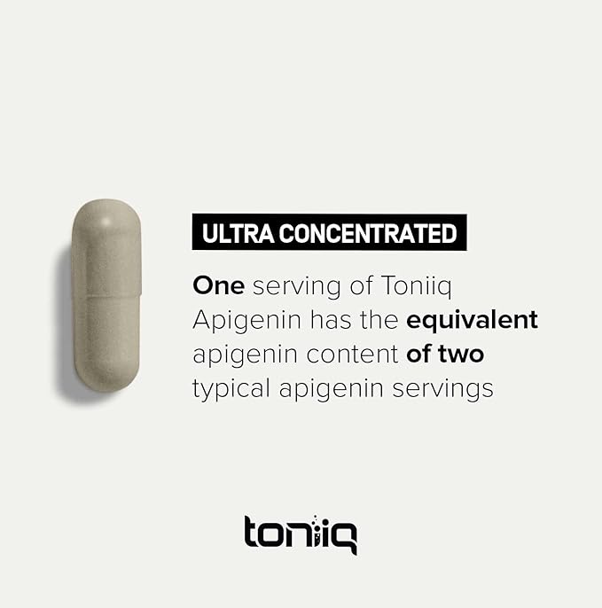Toniiq Ultra High Strength Apigenin - 100mg Concentrated Formula - 98%+ Highly Purified - 180 Vegetarian Capsules