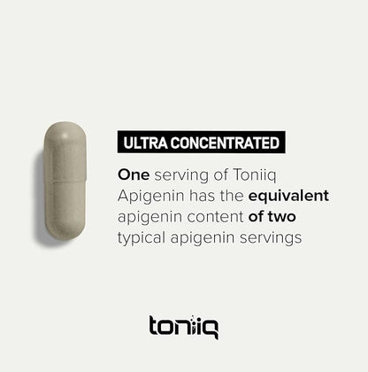 Toniiq Ultra High Strength Apigenin - 100mg Concentrated Formula - 98%+ Highly Purified - 180 Vegetarian Capsules