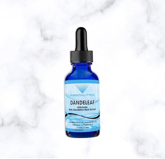 Absonutrix DandeLeaf, 390 mg, 4 FL OZ Liquid, 302 Servings, Made in USA, Potent Plant-Based Ingredients, Artichoke Leaf, Dandelion Root Extract, Gluten-Free, Non-GMO, GMP Certified