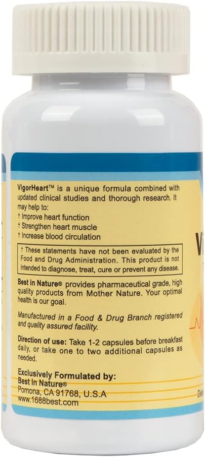 VigorHeart-The Natural Heart Supplements Pills with Coq 10, Salvia Miltiorrhiza, and Panax Pseudoginseng (90 Capsules)