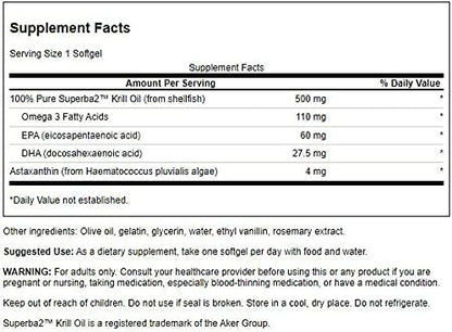 Swanson EFA Krill Oil & ASTAXANTHIN 30 SGELS