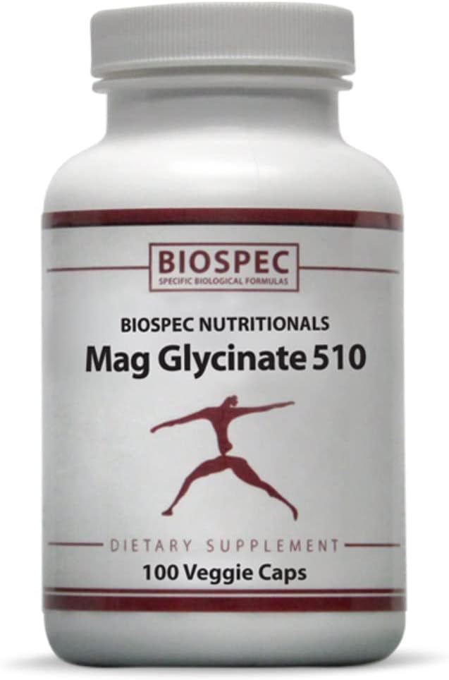 Mag Glycinate 510 – Magnesium Glycinate – Nutritional Supplement for Stress, Heart Health, Nerves, Muscles, Energy, and Metabolism* - (100 Capsules)